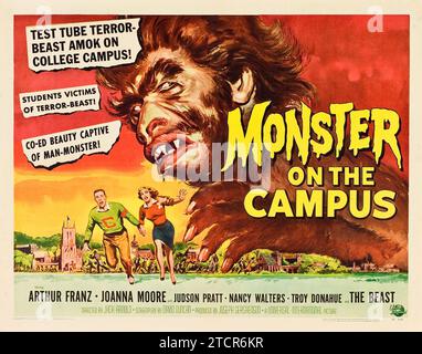 Monster on the Campus (Universal International, 1958) - Vintage-Filmplakat aus den 1950er Jahren - Horror - Sci-fi - Monster Stockfoto
