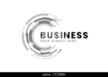 Design-Vorlage für Business-Technologie-Logos. Hightech-Logo für Elektronik und Computer mit Buchstabe C Stock Vektor