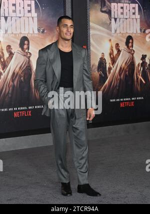 Los Angeles, USA. Dezember 2023. LOS ANGELES, USA. 13. Dezember 2023: Staz Nair bei der Premiere von Rebel Moon - Part One: A Child of Fire im TCL Chinese Theatre. Bildnachweis: Paul Smith/Alamy Live News Stockfoto