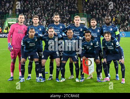 Glasgow, Großbritannien. Dezember 2023. Der Feyenoord startete 11 während des UEFA Champions League-Spiels in Celtic Park, Glasgow. Der Bildnachweis sollte lauten: Neil Hanna/Sportimage Credit: Sportimage Ltd/Alamy Live News Stockfoto