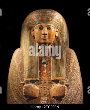 Anchefenchonsoe Äußerer Sarg 22. Dynastie (um 950-900 v. Chr.) Holz.Theben Ägypten. Stockfoto