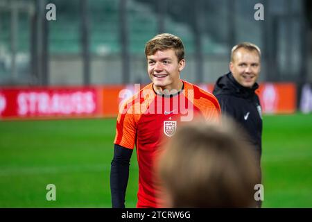 Razgrad, Bulgarien. Dezember 2023. Christian Rasmussen vom FC Nordsjaelland wurde während eines letzten Trainings vor Ludogorets Razgrad und FC Nordsjaelland in der Huvepharma Arena in Razgrad gesehen. (Foto: Gonzales Photo/Alamy Live News Stockfoto