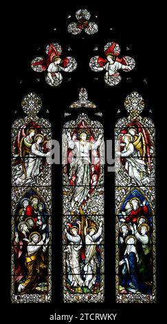 Das westliche Fenster, St. John the Baptist Church, Wappenbury, Warwickshire, England, Großbritannien Stockfoto