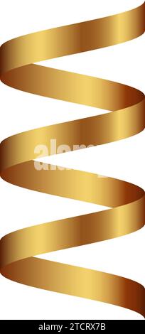 Goldenes spiralförmiges Bandelement. Vektorabbildung. Stock Vektor