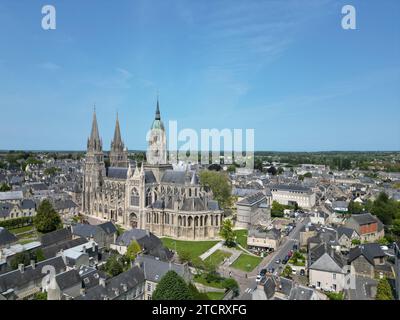 Bayeux Kathedrale, Frankreich Drohne, Luft Stockfoto