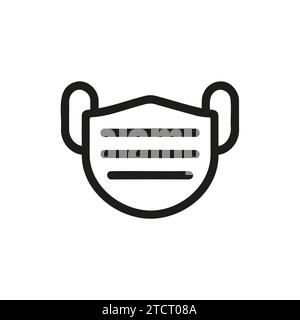 Einfache medizinische Maske Symbol isoliert. Vektorabbildung Stock Vektor