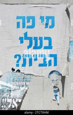 Wahlplakat Itamar Ben-Gvir, der Anführer von Otzma Yehudit. Stockfoto