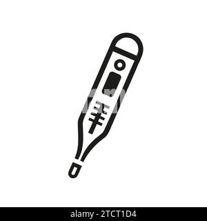 Einfaches medizinisches Thermometer-Symbol isoliert Stock Vektor