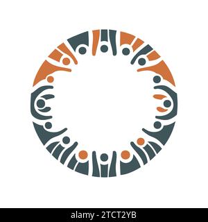 Menschen Rund Um Den Globe. Unity Symbol, Teamwork-Konzept. Stock Vektor