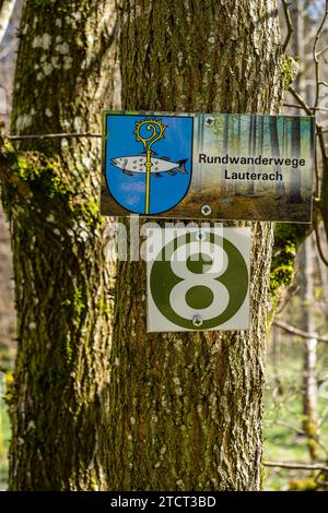 Rundwanderwege Lauterach, Schwäbische Alb, Deutschland Schilder