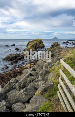 Ailsa Craig Island, von Ballantrae Bay Stockfoto