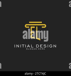 EL Initial Logo mit einfacher Vektorgrafik im Säulendesign Stock Vektor