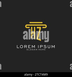HZ Initial Logo mit einfacher Vektorgrafik im Säulendesign Stock Vektor