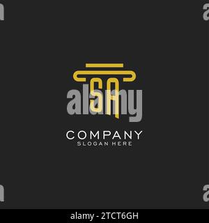 SA Initial Logo mit einfacher Vektorgrafik im Säulendesign Stock Vektor
