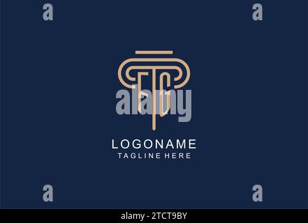 FG Initial Säule Logo, elegante und luxuriöse Anwaltskanzleienlogos Stock Vektor