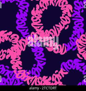 Naives nahtloses Schnörkelmuster mit bunten strukturierten Wellenlinien auf hellem Hintergrund. Kreativer abstrakter Zeichenhintergrund im Squiggle-Stil Stock Vektor