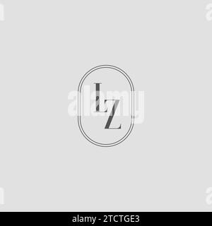 Initial LZ Hochzeit Monogramm Logo Design Vektor Grafik Stock Vektor