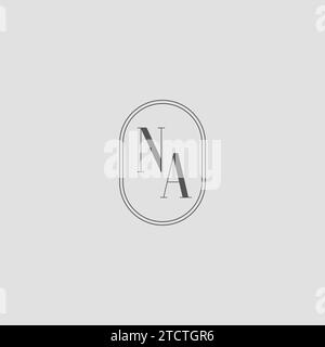 Initial NA Hochzeit Monogramm Logo Design Vektorgrafik Stock Vektor