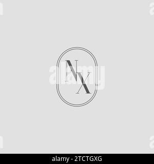 Initial NX Hochzeit Monogramm Logo Design Vektor Grafik Stock Vektor