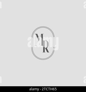 Initial MR Wedding Monogramm Logo Design Vektorgrafik Stock Vektor