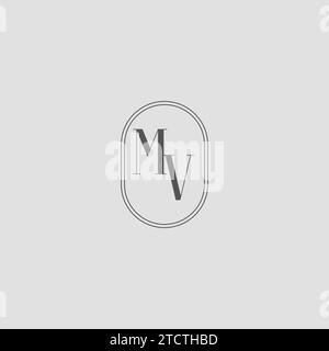 Initial MV Hochzeit Monogramm Logo Design Vektor Grafik Stock Vektor