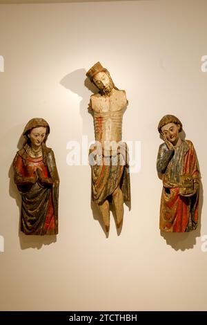 Maricel Museum, Sitges, Spanien Anonym, Kalvaria, 14. Jahrhundert, geschnitztes und polychromes Holz Stockfoto