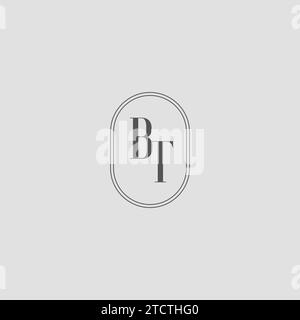 Initial BT Hochzeit Monogramm Logo Design Vektor Grafik Stock Vektor