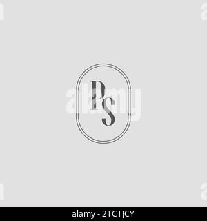 Erste PS Hochzeit Monogramm Logo Design Vektor Grafik Stock Vektor