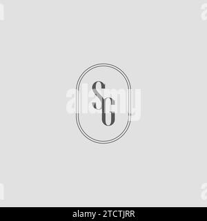 Initial SG Hochzeit Monogramm Logo Design Vektor Grafik Stock Vektor