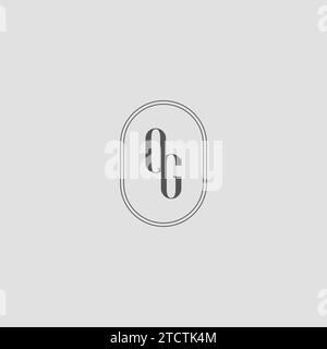 Initial QG Hochzeit Monogramm Logo Design Vektor Grafik Stock Vektor