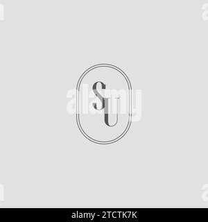 Initial SU Hochzeit Monogramm Logo Design Vektor Grafik Stock Vektor