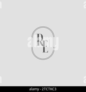 Initial RE Hochzeit Monogramm Logo Design Vektorgrafik Stock Vektor