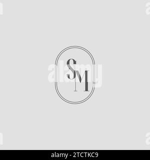 Initial SM Hochzeit Monogramm Logo Design Vektorgrafik Stock Vektor