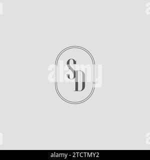 Initial SD Hochzeit Monogramm Logo Design Vektor Grafik Stock Vektor