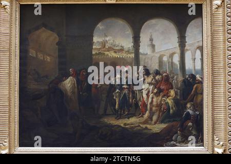 Schloss Chantilly, Museum Conde, Chantilly, Oise, Frankreich. Gemäldegalerie. Napoleon Bonaparte besucht die Pestopfer von Jaffa, Antoine-Jean Gros, Stockfoto