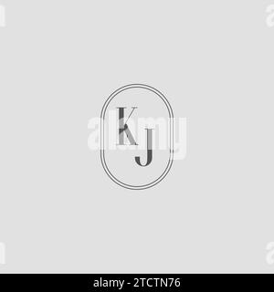 Initial KJ Hochzeit Monogramm Logo Design Vektor Grafik Stock Vektor