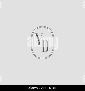 Initial YD Hochzeit Monogramm Logo Design Vektor Grafik Stock Vektor