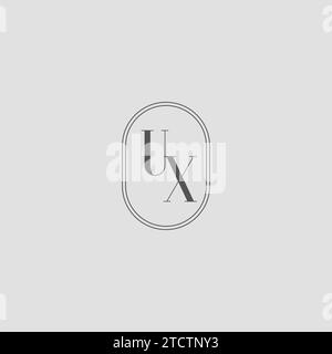 Initial UX Hochzeit Monogramm Logo Design Vektor Grafik Stock Vektor