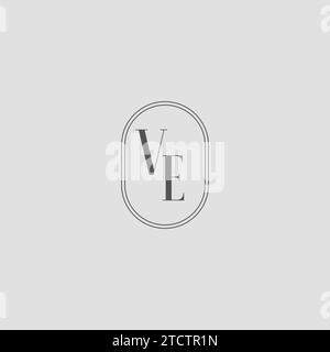 Initial VE Hochzeit Monogramm Logo Design Vektor Grafik Stock Vektor