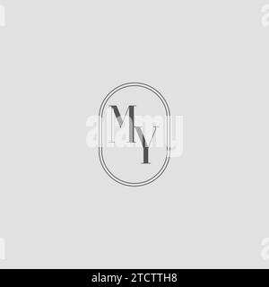 Initial MY Wedding Monogramm Logo Design Vektorgrafik Stock Vektor