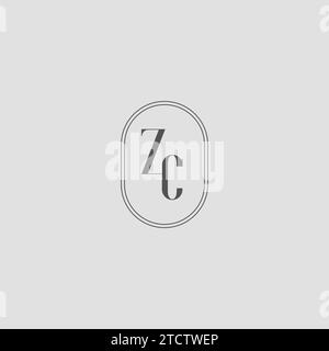 Initial ZC Hochzeit Monogramm Logo Design Vektor Grafik Stock Vektor