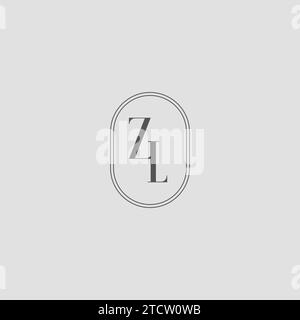 Initial ZL Hochzeit Monogramm Logo Design Vektor Grafik Stock Vektor