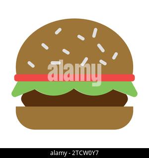 Hamburger-Vektor-Symbol auf weißem Hintergrund Stock Vektor