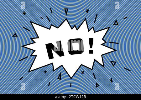 Kein Wort im Comic-Sprechblasen-Boom. Illustration im Cartoon-Stil. Stock Vektor