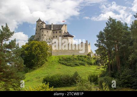 Blick auf die Burg Bobolice - königliche Burg aus dem 14. Jahrhundert im Dorf Bobolice, Polnischer Jura, Polen Stockfoto