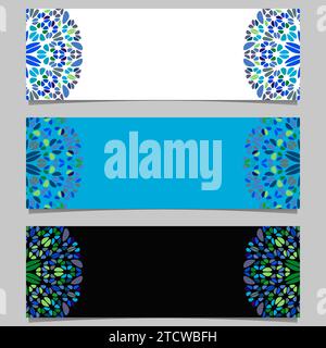 Buntes abstraktes geometrisches Blumen-Mandala-Banner-Set Stock Vektor