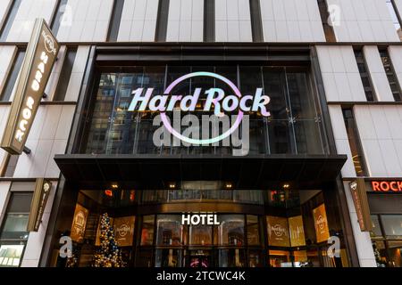 Das Hard Rock Hotel in New York befindet sich in Midtown Manhattan zwischen dem Theaterviertel und der Radio City Music Hall. Stockfoto