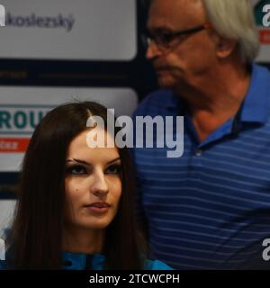 Ostrava, Tschechische Republik. Dezember 2023. Die tschechische Athletin Karolina Manasova während der Pressekonferenz vor dem 63. Jährlichen Leichtathletikevent Ostrava Golden Spike am 14. Dezember 2023 in Ostrava (Tschechische Republik). Die 63. Ausgabe wird für den 28. Mai 2024 im Rahmen der World Athletics Continental Tour vorbereitet. Quelle: Jaroslav Ozana/CTK Photo/Alamy Live News Stockfoto