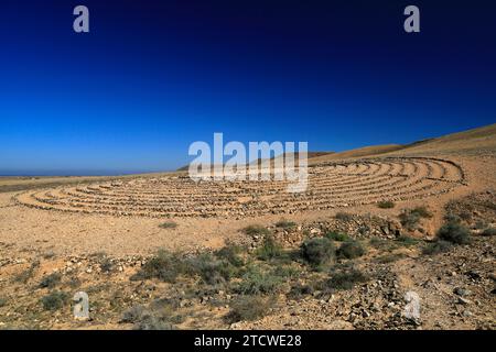 Wolf Patton's Labyrinth, in der Nähe von El Cotillo, Fuerteventura, Kanarischen Inseln, Spanien. Stockfoto