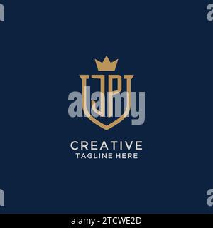 Vektorgrafik mit dem ursprünglichen JP-Schild und Krone Stock Vektor